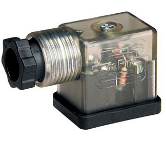 305.11.01L - Электроразъем с индикацией, 24V AC/DC, DIN43650/B, к катушке типа МВ\MF, IP65, PG9