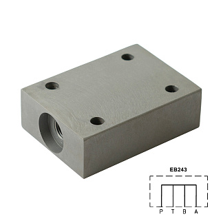 EB243 - Плита-заглушка, CETOP 03, P-A-B-Т - соединены