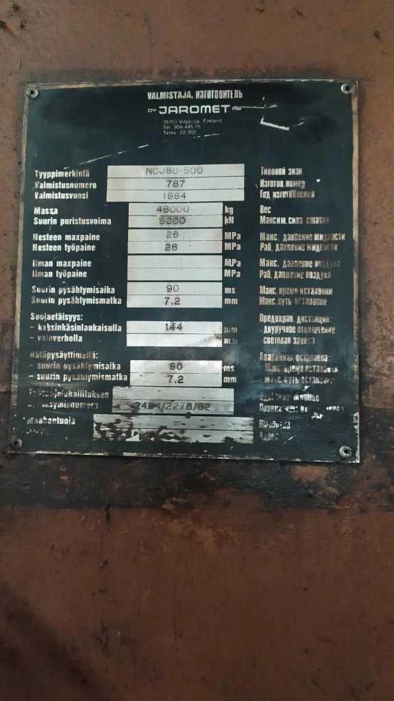 Гидросистема кромкофуговального пресса листогиба Jaromet NCJ 80-500 CTR-KV-C0223