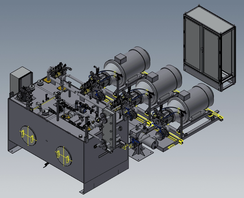 Гидростанция CTR-KV-C0068 для одновременного подъёма свода и фаз печи ДСП