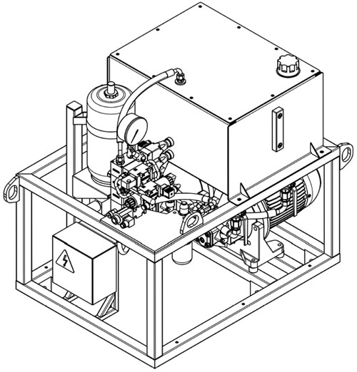 Гидростанция манипулятора прижима стакана промковша CTR-KV1131