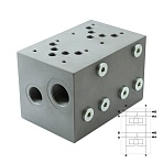 EM235/2YM - Плита для распределителей и клапанов, двухместная, CETOP 05