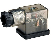 305.11.01L - Электроразъем с индикацией, 24V AC/DC, DIN43650/B, к катушке типа МВ\MF, IP65, PG9