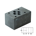 PM-PSP-P/10N_B - Плита для реле давления, CETOP 03 канал Р, выход со стороны В, сталь