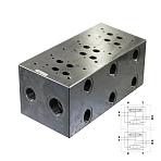 EM207/3Y - Плита для распределителей и клапанов, трехместная, CETOP 07