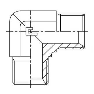 302402 - Фитинг-соединитель угловой с нар. резьбой BSP