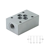 PM-1/AB-3/8_EB30338 - Плита модульная CETOP 03, отводы G3/8" от каналов A и B, сталь