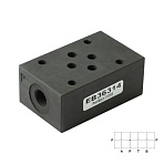 PM-1/PP-1/4_S950562_EB36314 - Плита модульная CETOP 03, два отвода G1/4" от канала P, сталь