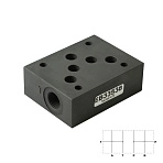 PM-4/TP_EB33538 - Плита модульная CETOP 05, отводы G3/8" от каналов P и T, сталь