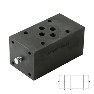 PM-PSP-AB/10N_1950611 - Плита для реле давления, CETOP 03, каналы А, В сталь