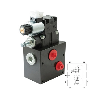 P4D-RQM5-5/30N-D24K1 - Плита модульная с предохранительным клапаном с разгрузкой, 4-250 бар