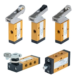 228 - Распределитель пневматический с механическим управлением (рычаг)