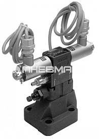 Взрывозащищенная версия. Перепускной предохранительный клапан с электрическим управлением и с функциями разгрузки и выбора давления RQM*K-P